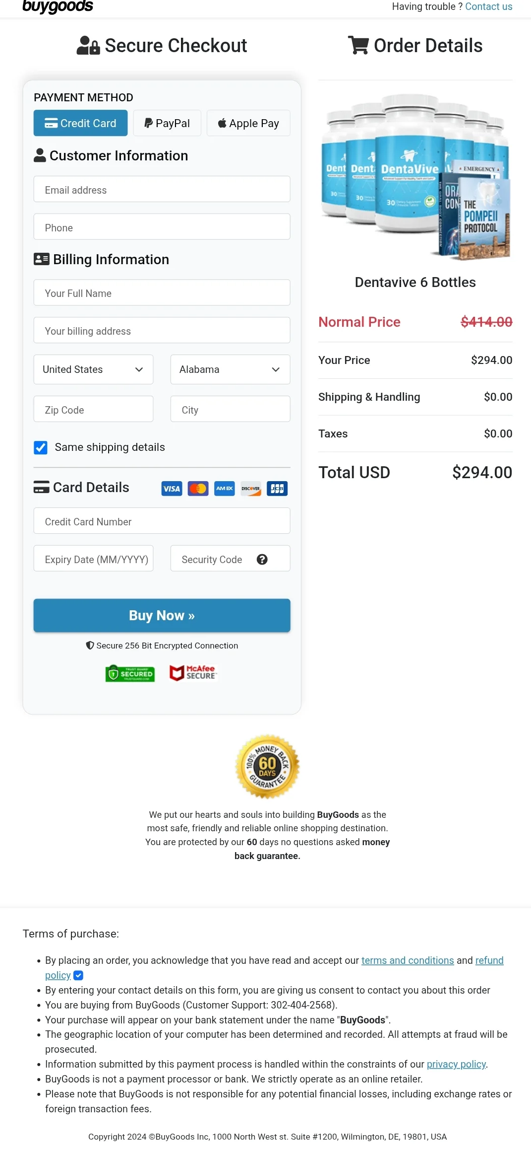 DentaVive order form